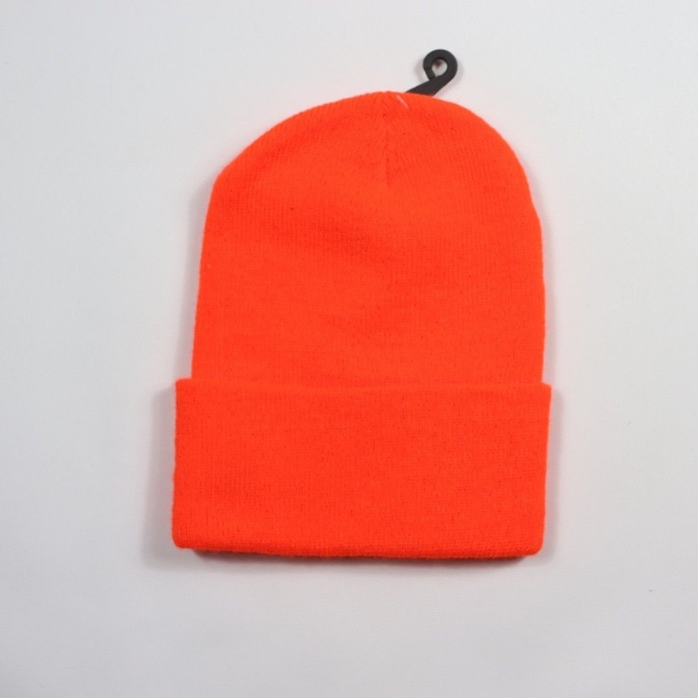 New Carhartt Spell Out Winter Beanie Hat Orange - Picture 3 of 3